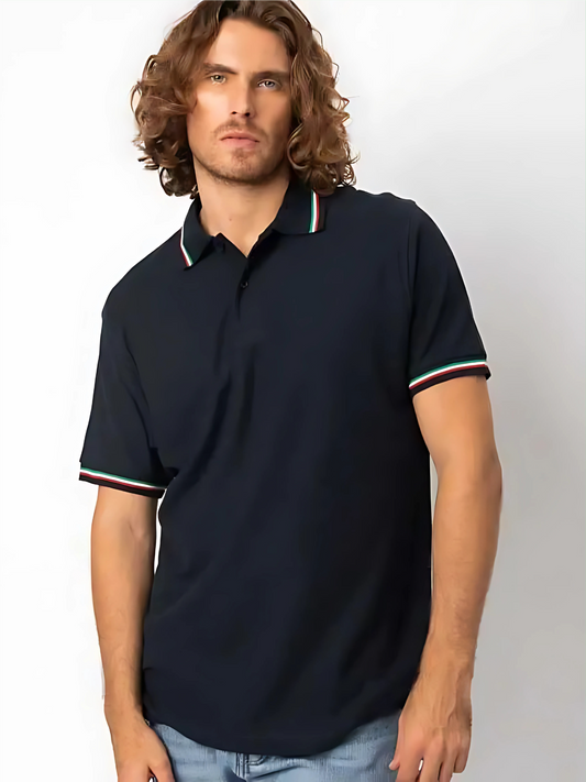 Men's Short Sleeve Polo with Italian Flag